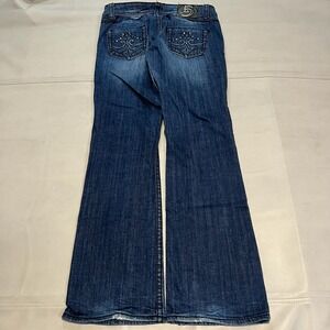 Studio 5 Bootcut Jean Women 31x33 Embellish Dark Wash Denim‎ Wide Skate-3518-